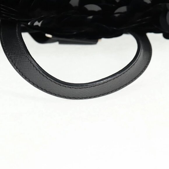 PRADA Sequin Backpack Nylon Black Silver Auth 141151M - Picture 7 of 16